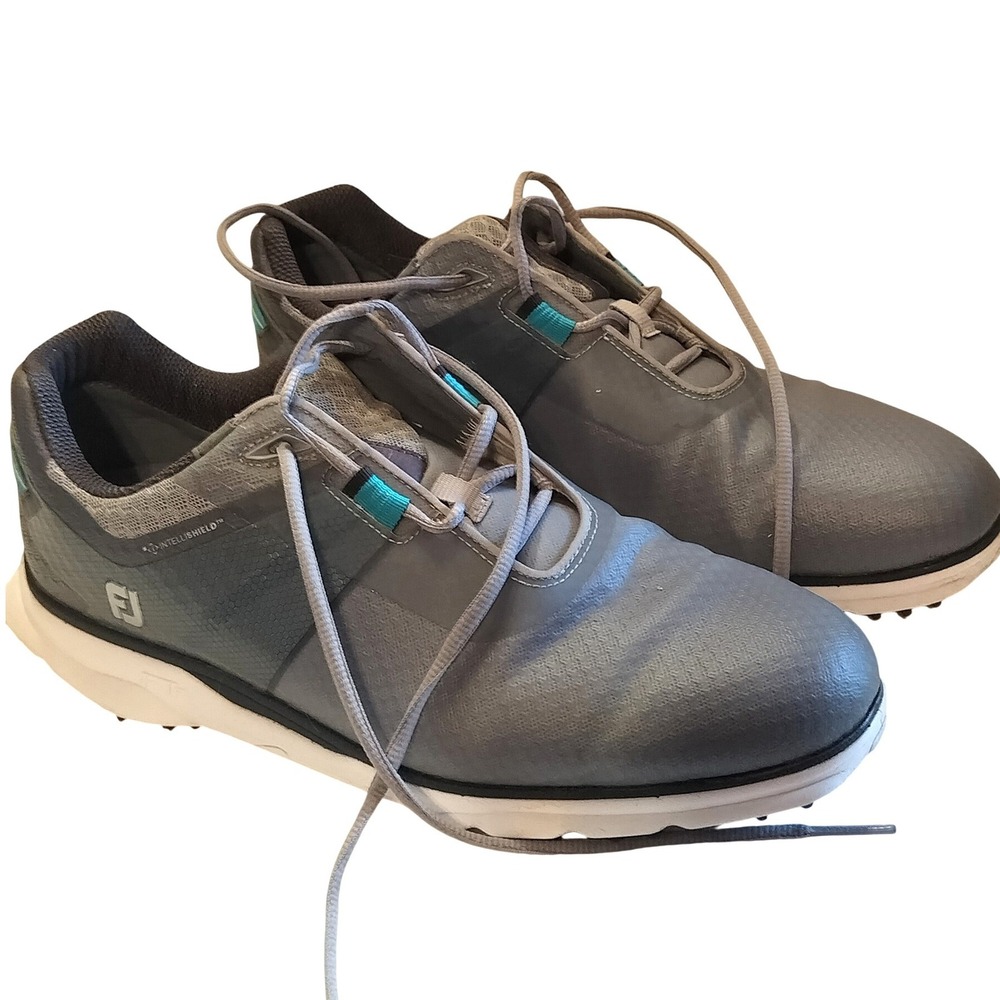 FootJoy Pro SL Spikeless Golf Shoes Mens 11.5 M Grey Teal 53855 Performance